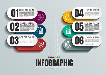 Wall Mural - infographic business data, process chart design template for presentation. abstract timeline elements, vector illustration, EPS10.