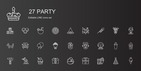 Poster - party icons set