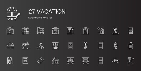 Poster - vacation icons set