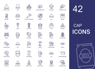 Canvas Print - cap icons set