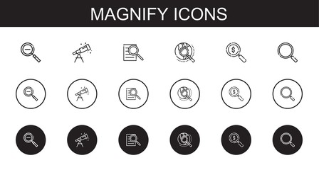 Poster - magnify icons set