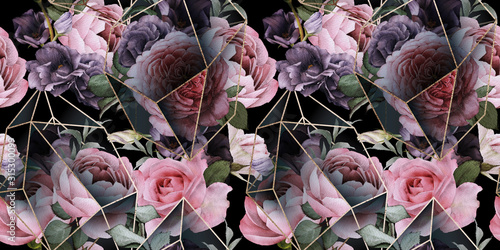 Dekoracja na wymiar  kwiatowy-wzor-z-kwiatami-na-ciemnym-tle-akwarela-projekt-szablonu-dla-tekstyliow