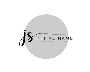 J S JS Initial handwriting logo vector. Hand lettering for designs.