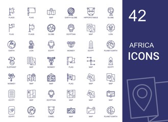 africa icons set