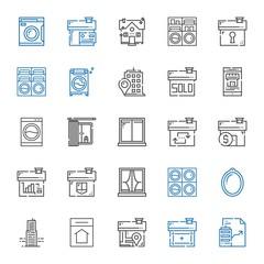 Poster - residential icons set