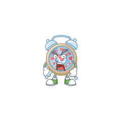 Sticker - Clock love cartoon character design having angry face