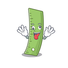 Sticker - Ruler Cartoon character style with a crazy face