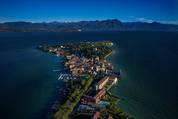 Wall Mural - Aerial view of the Colombare Peninsula, Lake Garda. Sirmione, Italy.