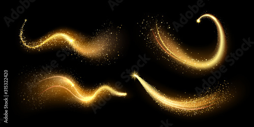 Fotografía Magical gold sparkles dust