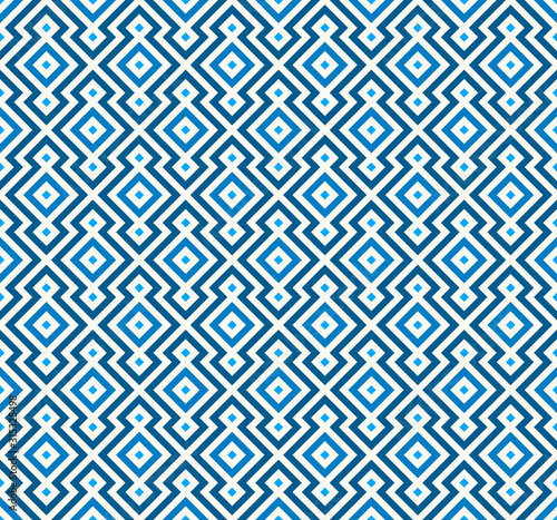 Seamless rhombus background in geometric style and blue tones.