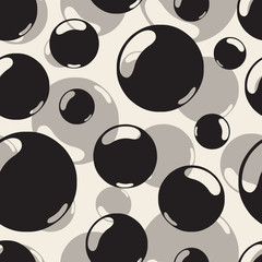 Wall Mural - seamless monochrome bubble pattern background with dot shape