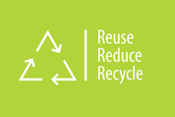 Wall Mural - Reduce Reuse Recycle poster. Clipart image isolated on white background
