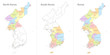 Map of Korea, North and South Korea divided to administrative divisions, coloring book vector