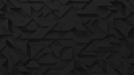  Black Futuristic Wall With Volumetric Details (3D Illustration)