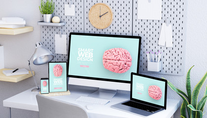 minimal responsive studio with devices
