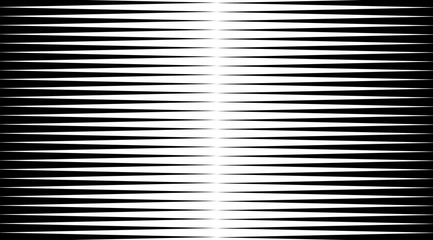 Poster - Halftone background with stripped black and white lines. Optical illusion art vector design.