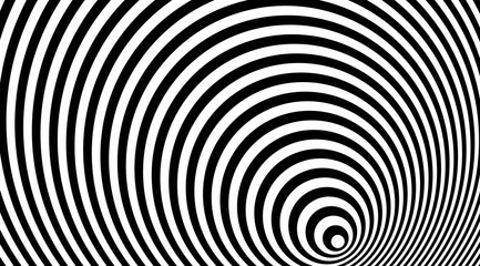 Aufkleber - Stripped ringsabstract background. Linear circles optical illusion backdrop vector design.
