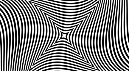 Canvas Print - Star optical illusion stripped pattern vector design.