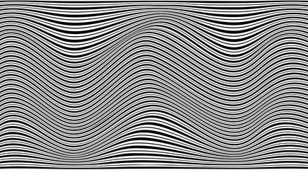 Aufkleber - Abstract modern stripped wavy pattern backdrop. Optical illusion background.
