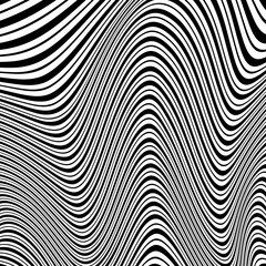 Aufkleber - Abstract modern stripped wavy pattern backdrop. Optical illusion background.