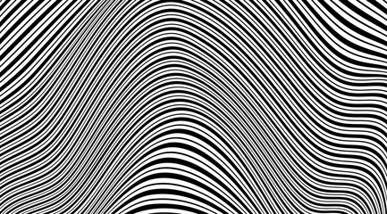 Aufkleber - Abstract modern stripped wavy pattern backdrop. Optical illusion background.