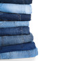 © New Africa - Stack of different jeans isolated on white