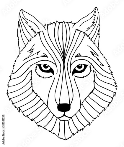 Wolf Coloring Book For Adults : Zentangle Style Wolves Designs Zen Wolf