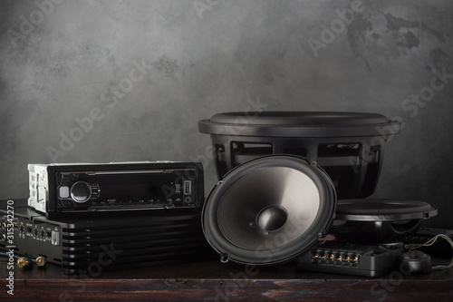 Fotomural car audio, car speakers, subwoofer and accessories for tuning.