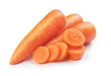 Peeled Carrots On A White Background