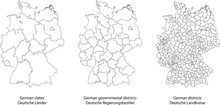 Vector Map Of German States, Governmental Districts And Municipalities