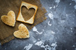 heart shaped bread, tosts. Valentine's background