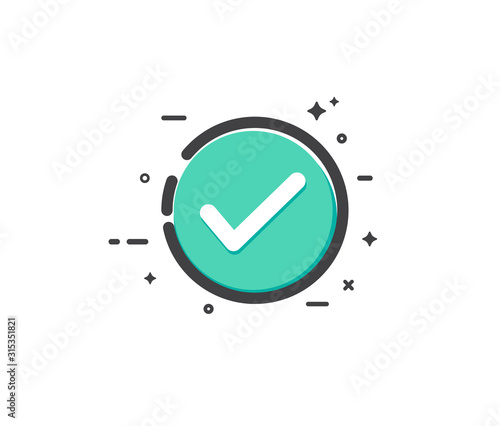 Cuadros en Lienzo Check mark icon. Vector illustration. on white background