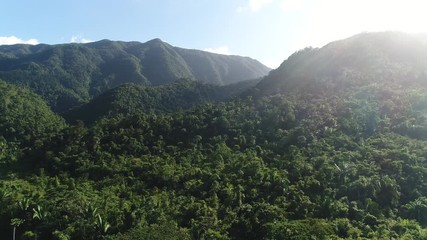 Wall Mural - Flight over Mayan Mountains in Central American Jungles