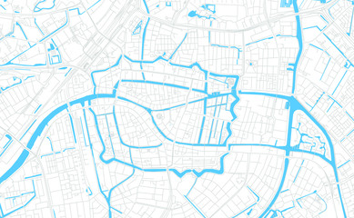 Canvas Print - Leiden, Netherlands bright vector map