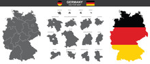 Set Of Vector Maps Of Germany On White Background