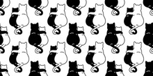 Cat Seamless Pattern Valentine Heart Kitten Hug Vector Scarf Isolated Repeat Background Tile Wallpaper Cartoon Doodle Illustration Design