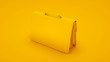 Leather briefcase on yellow background. Minimal idea concept, 3d illustration