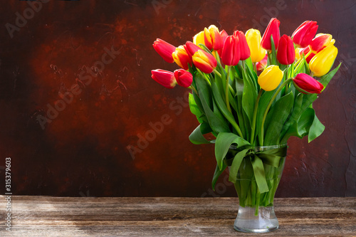 red and yellow tulips