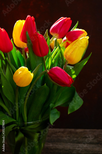red and yellow tulips