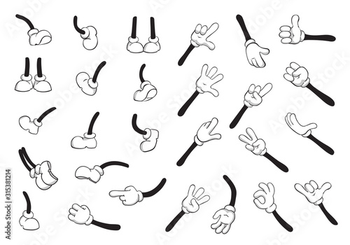 Fotomural Cartoon hands and legs big set
