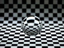 Crystal Ball On A Checked Background