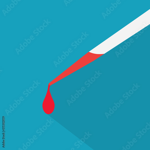 Fotografía pipette with blood icon- vector illustration