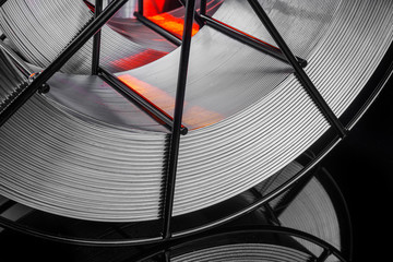 Sticker - welding wire, stainless steel, on a black background