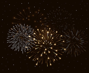 Sticker - fireworks splash explosion background icon vector illustration design