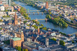 Aerial view over the city of Frankfurt