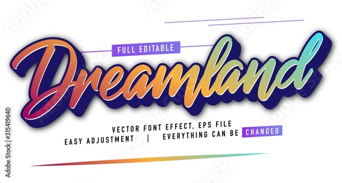 Fotomural elegant and colorful text effect design, full editable vector, easy to adjust to