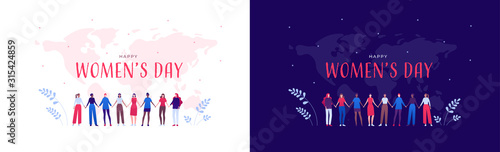 Fotomural Happy women day feminist card concept