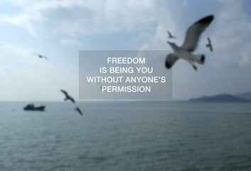 Wall Mural - Inspirational Quotes - Freedom is being you without anyone's permission.