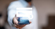 © ARAMYAN - man hand phone with credit card icon in screen