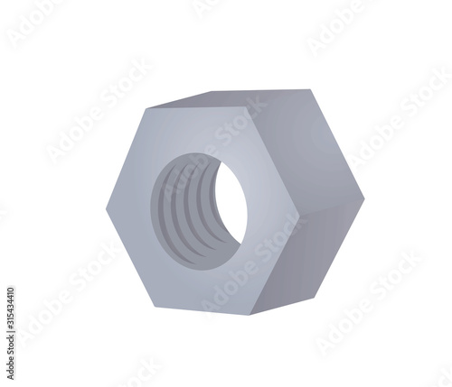 Fotomural Grey metal nut. vector illustration